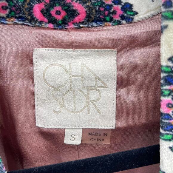 Chasor‎ Velvet Boho Geometric Print Cream Black Multi Oversized Kimono - Picture 6 of 8